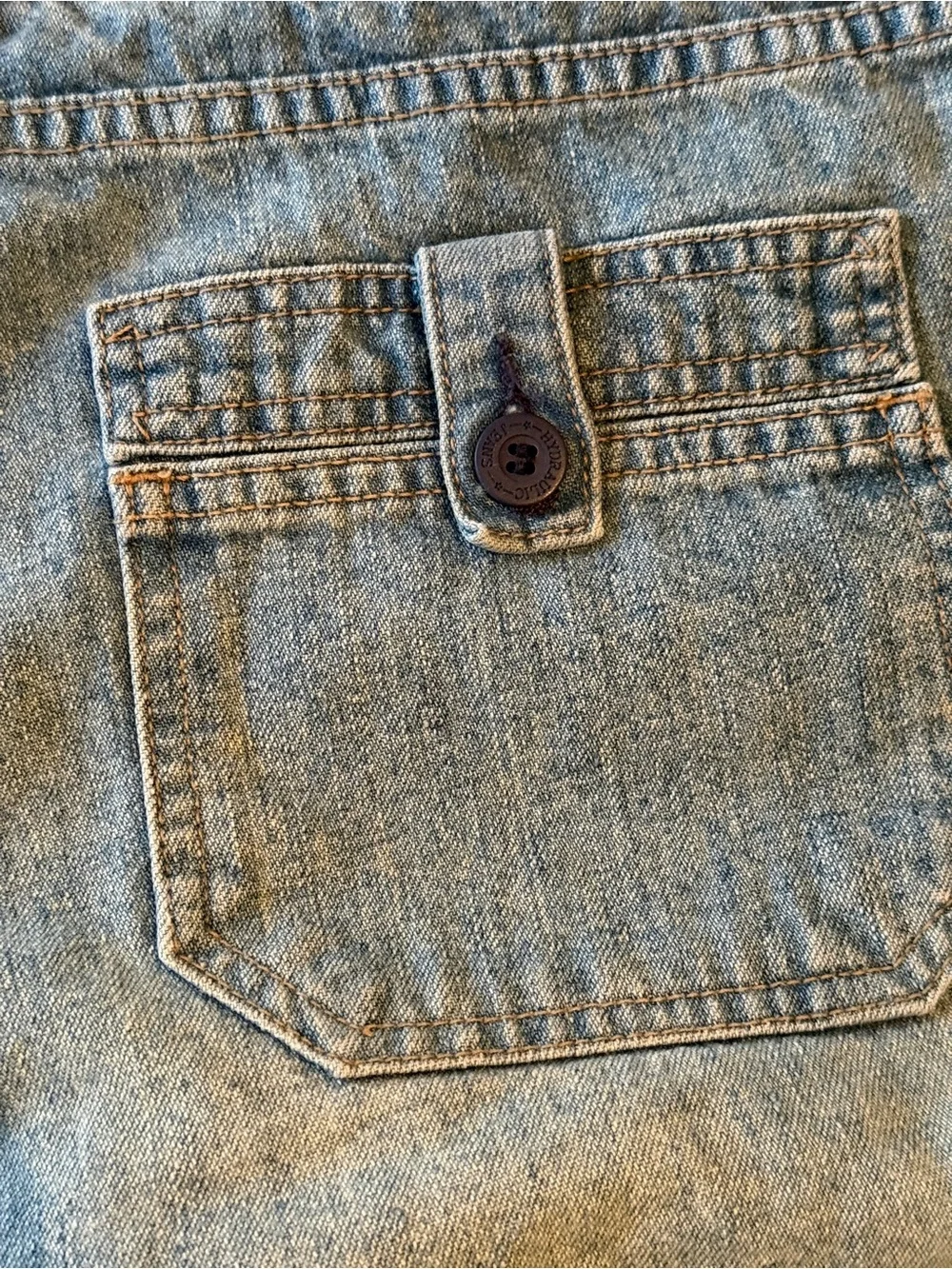 Hydraulic Light Wash Denim Jean Shorts